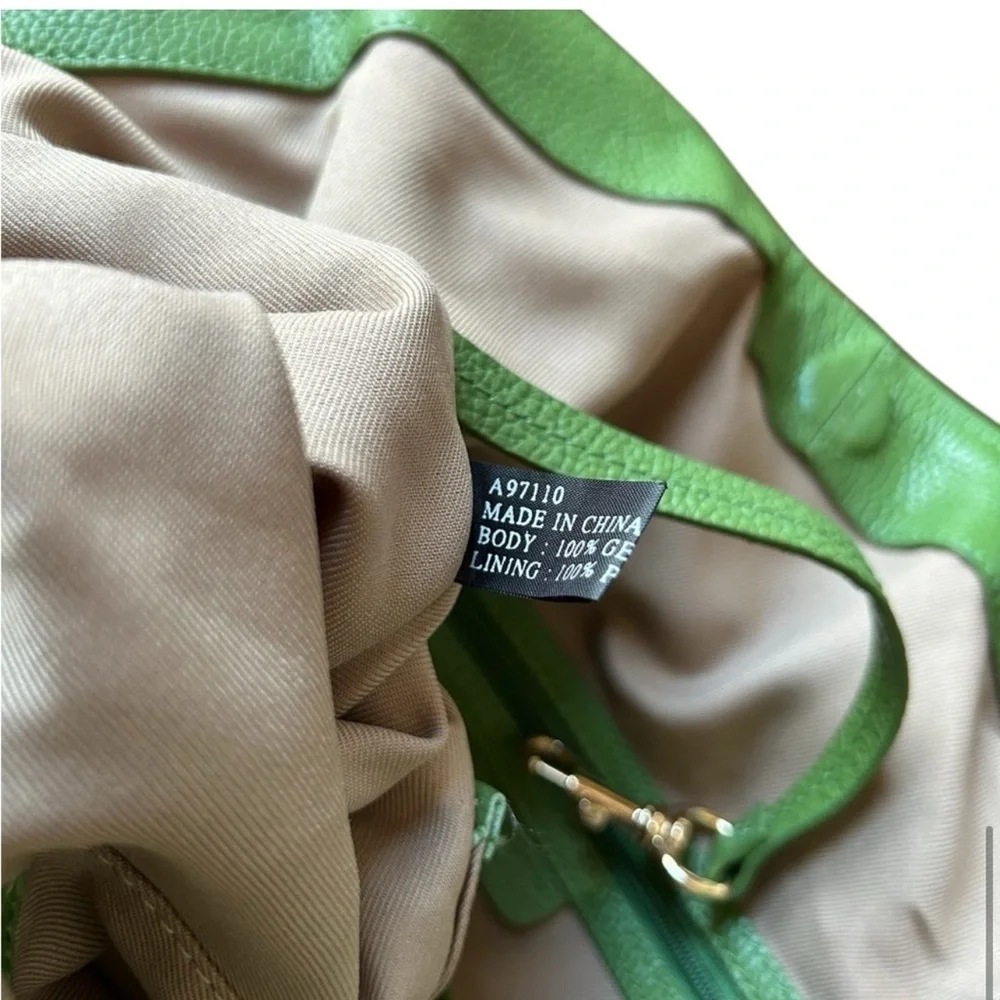 Isaac Mizrahi Vibrant Green Leather Hobo Bag - Picture 7 of 15